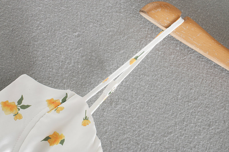 Robe nuisette simple et ajustée à imprimé élégant