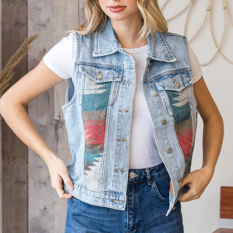 Stitching Denim Vest Vest Jacket