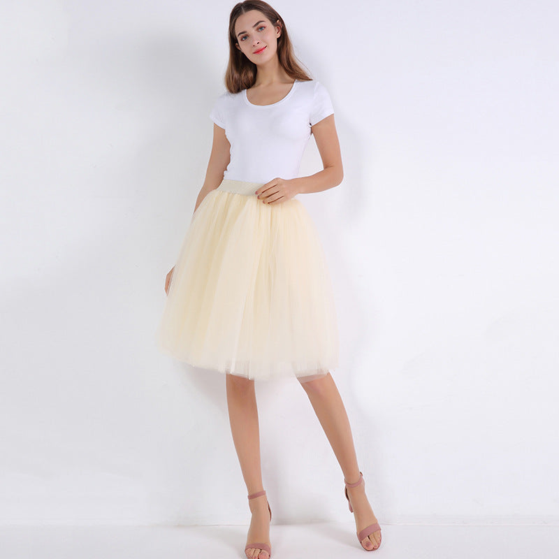 Mesh Pleated Bubble Skirt 5 Layer Mesh Skirt Tulle Skirt