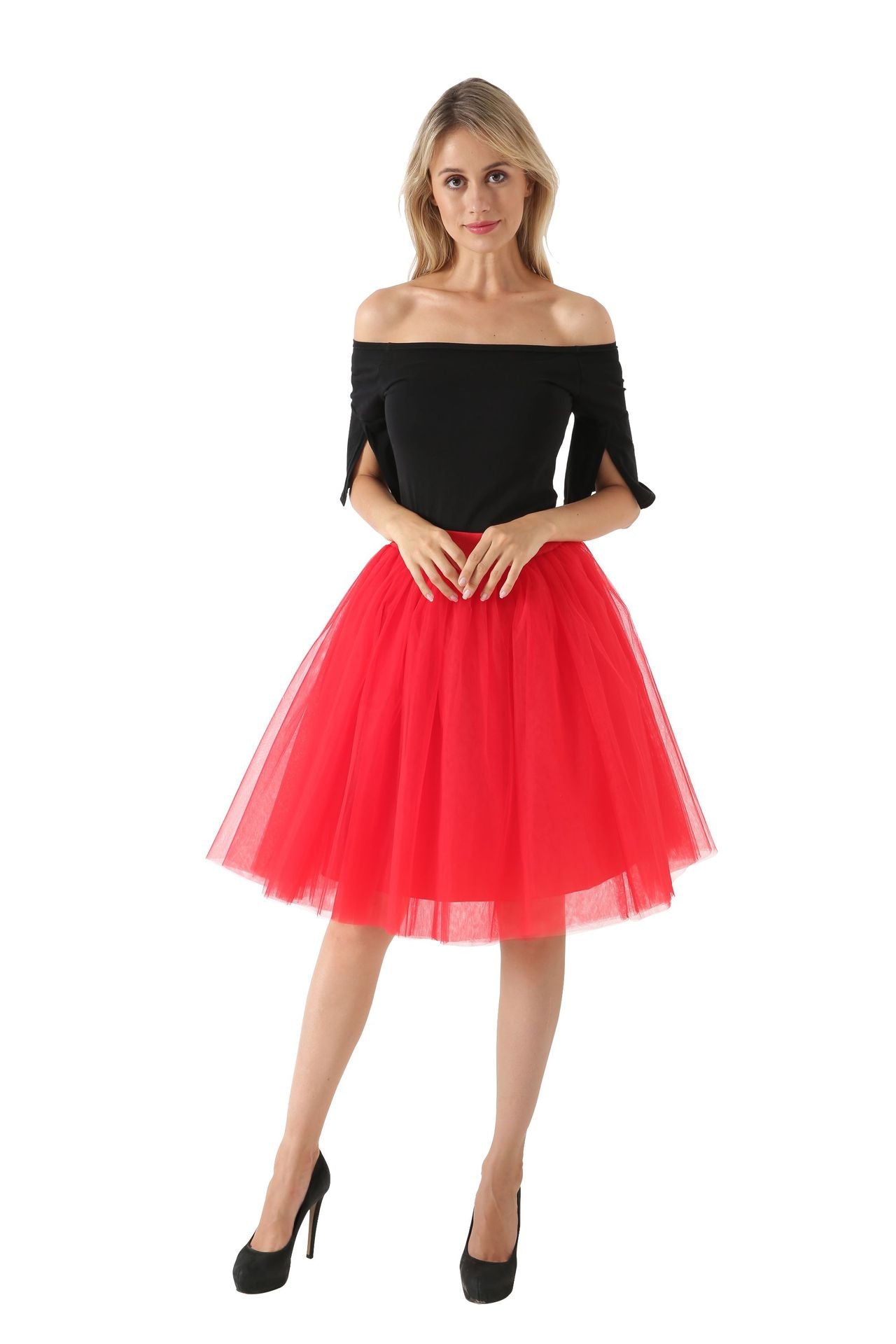 Mesh Pleated Bubble Skirt 5 Layer Mesh Skirt Tulle Skirt