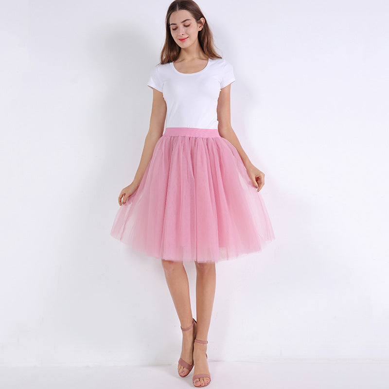 Mesh Pleated Bubble Skirt 5 Layer Mesh Skirt Tulle Skirt