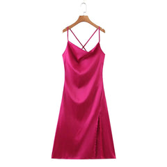 Satin-Trägerkleid