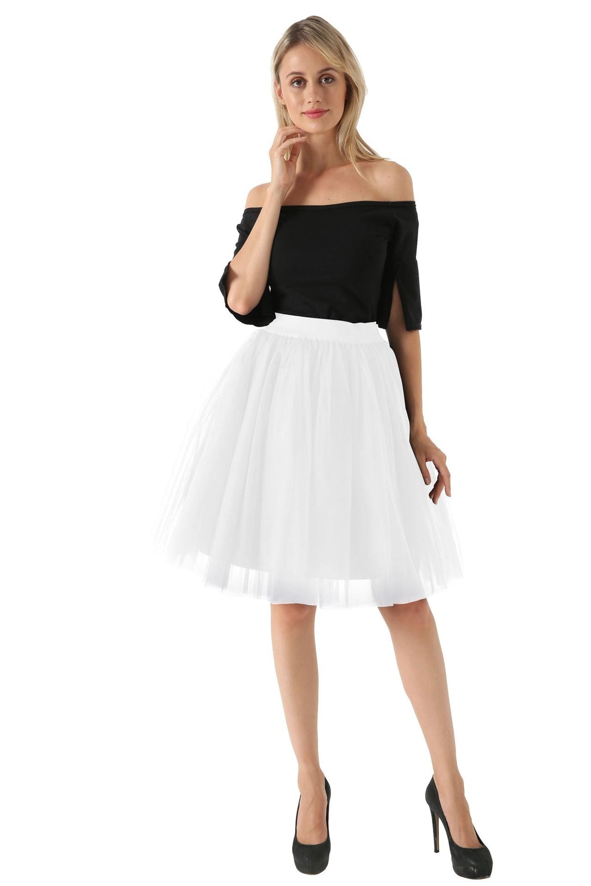 Mesh Pleated Bubble Skirt 5 Layer Mesh Skirt Tulle Skirt