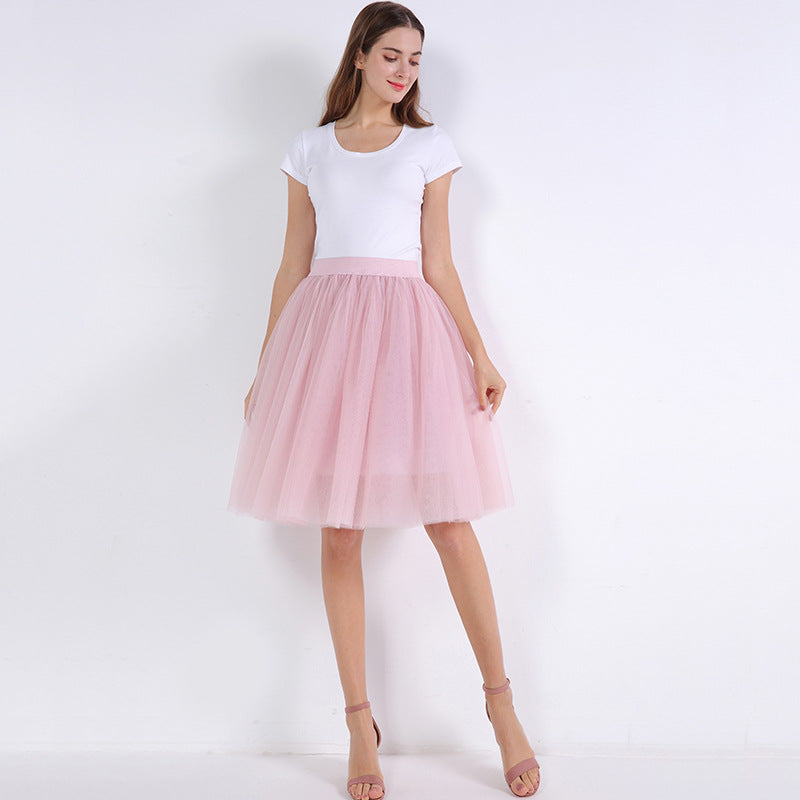 Mesh Pleated Bubble Skirt 5 Layer Mesh Skirt Tulle Skirt