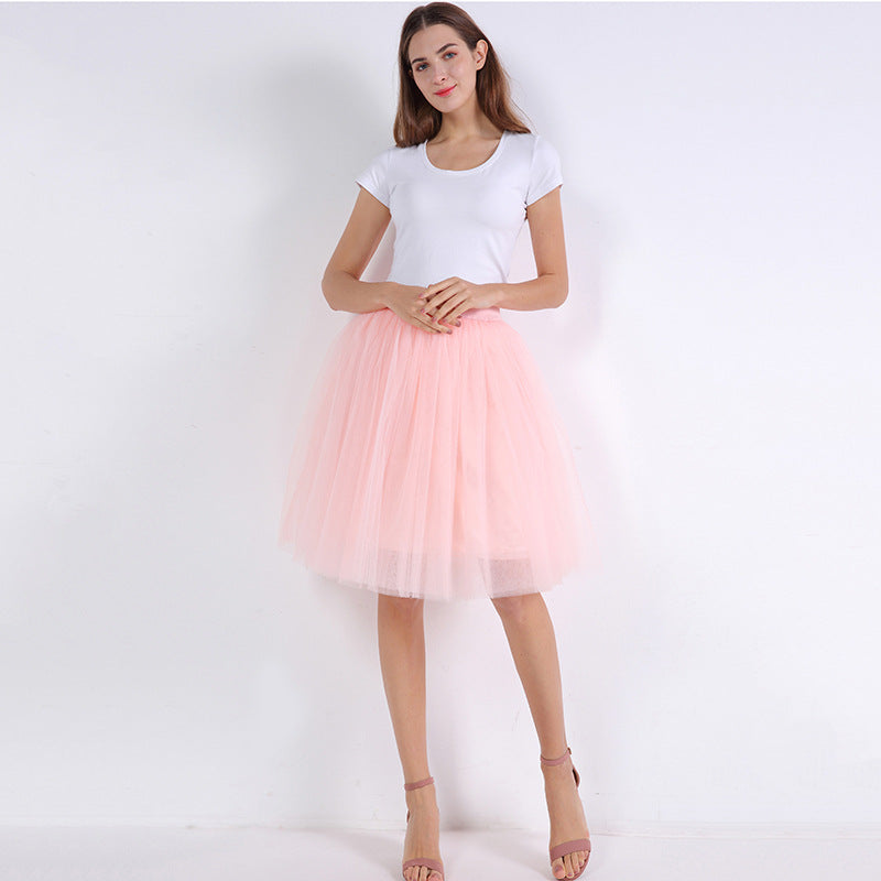 Mesh Pleated Bubble Skirt 5 Layer Mesh Skirt Tulle Skirt