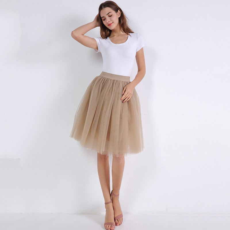 Mesh Pleated Bubble Skirt 5 Layer Mesh Skirt Tulle Skirt