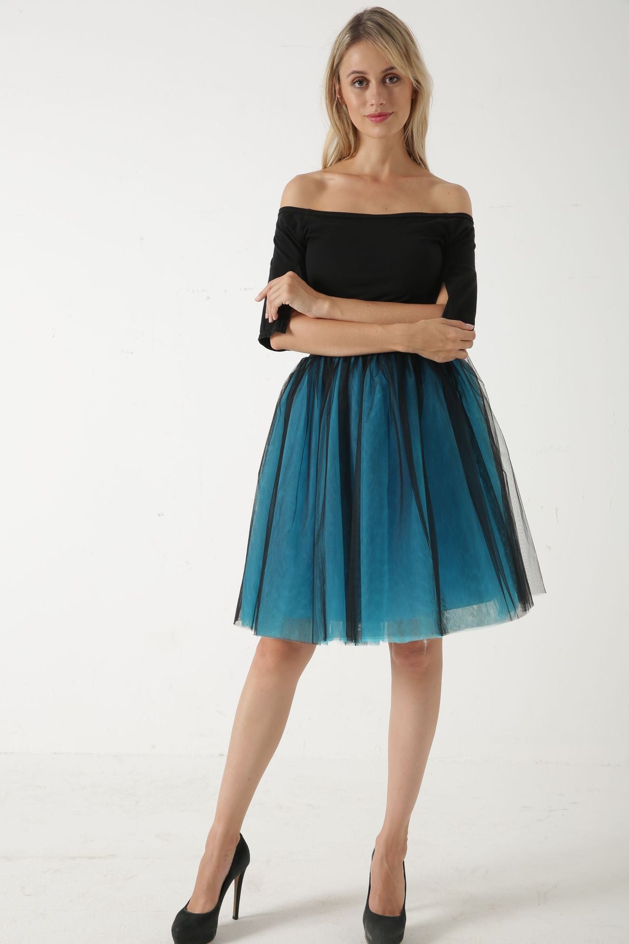 Mesh Pleated Bubble Skirt 5 Layer Mesh Skirt Tulle Skirt