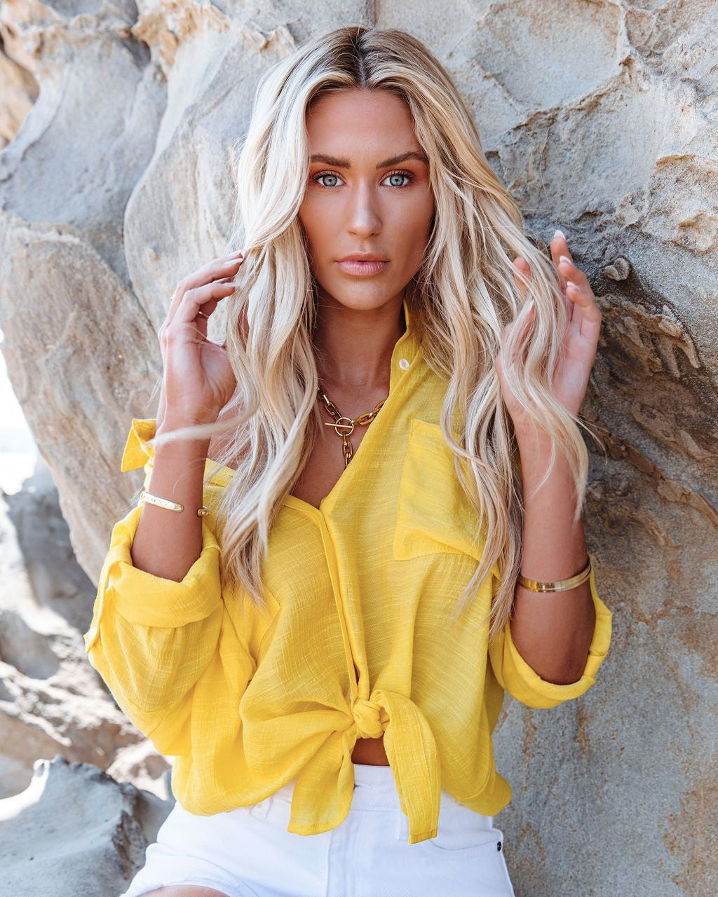 Candy Color Flip Cardigan Big Pocket Shirt