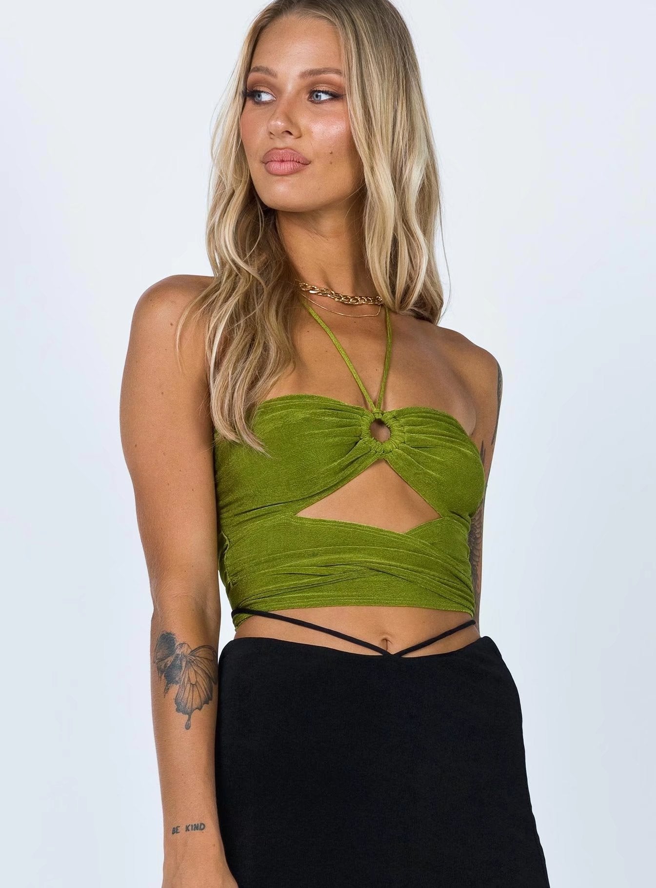 Halter Tube Top Top Suspenders Vest