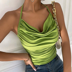 Pile Collar Show Chest Little Suspenders Top