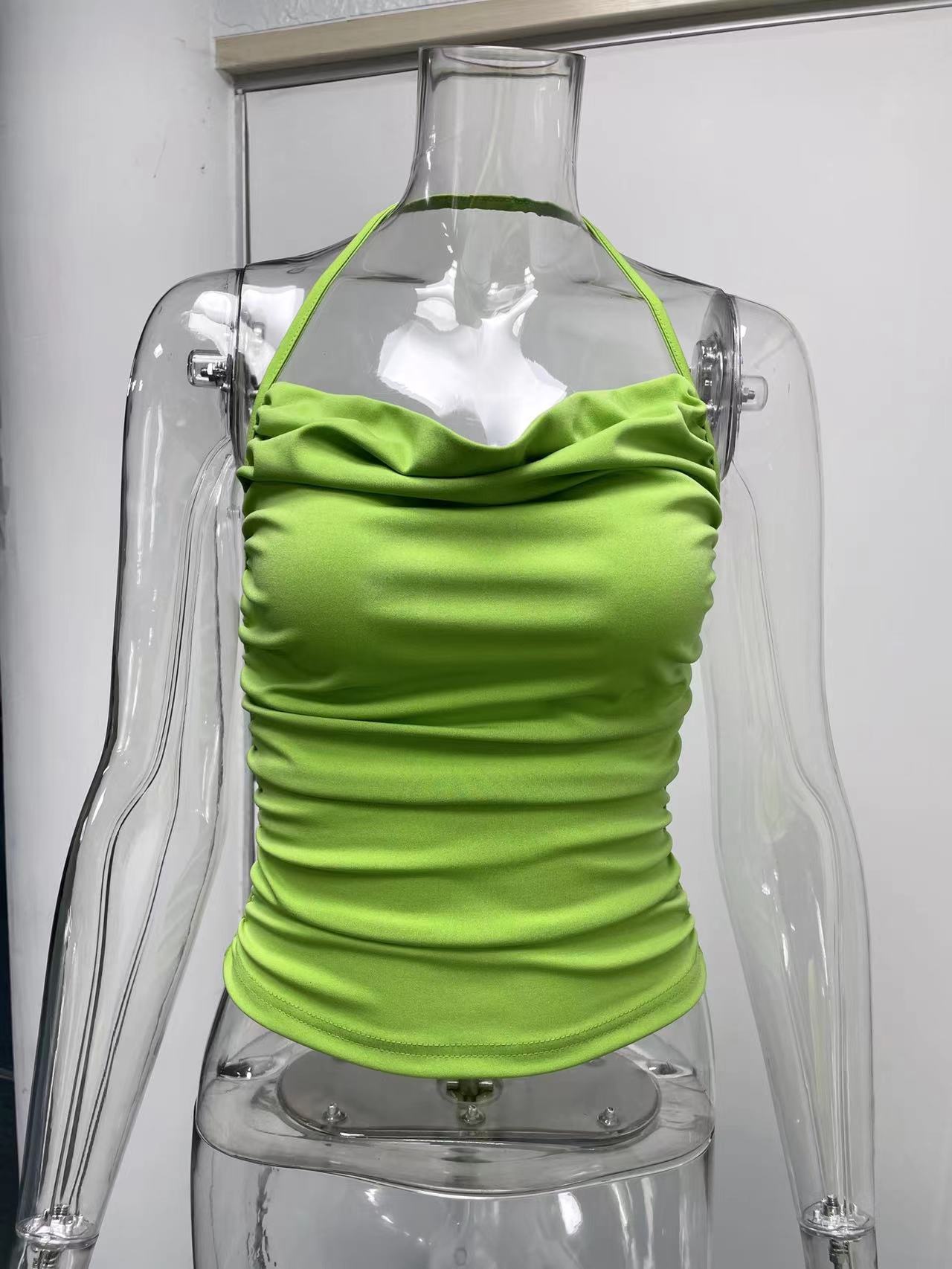 Pile Collar Show Chest Little Suspenders Top