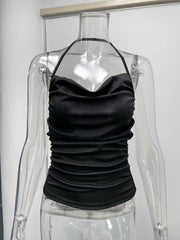 Pile Collar Show Chest Little Suspenders Top