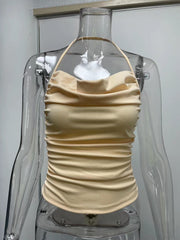 Pile Collar Show Chest Little Suspenders Top