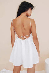 Backless Lace-up Slim Fit Slimming Spaghetti Straps Dress