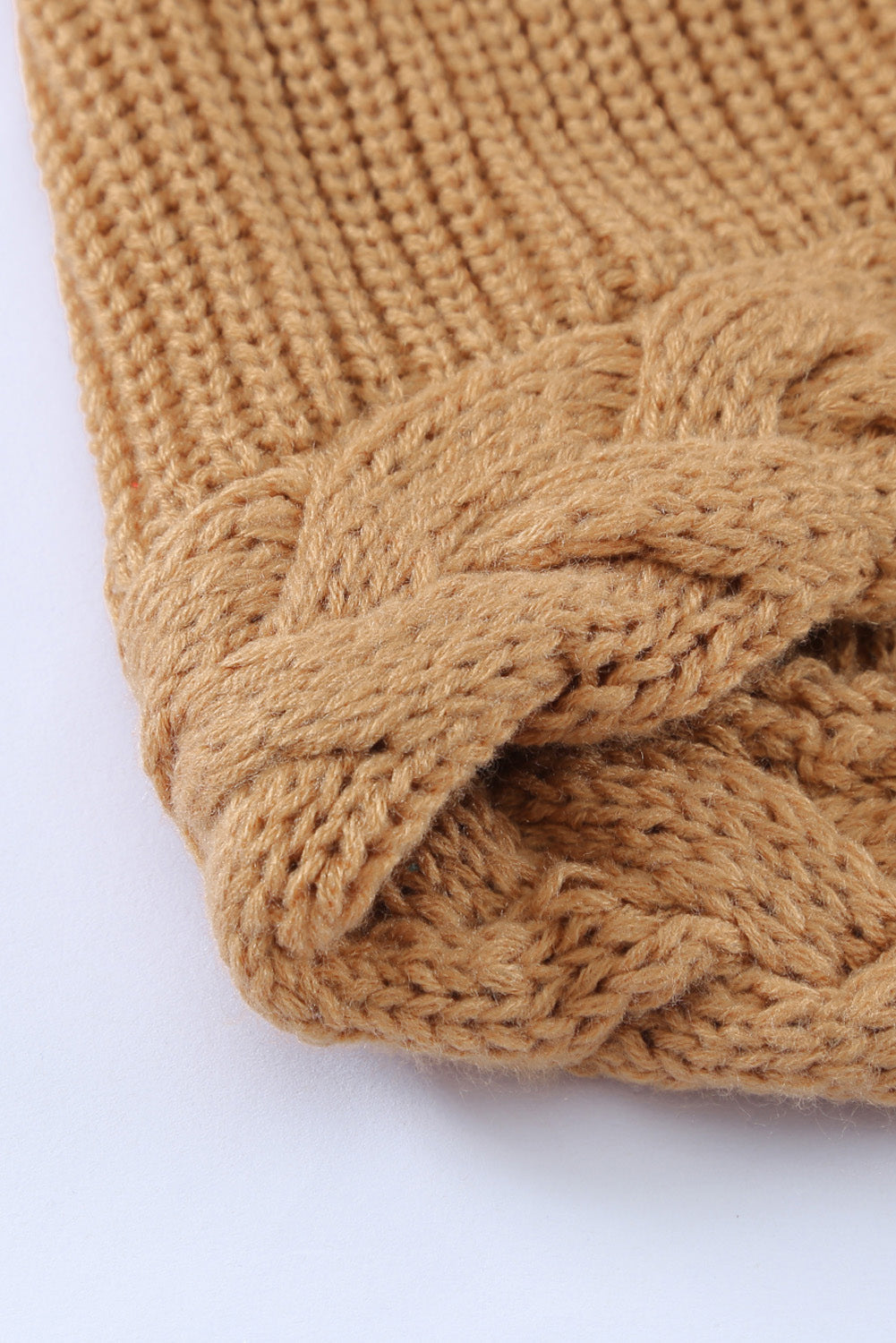 Cable-Knit Open Front Hooded Cardigan