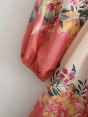 Wind Langarm Positionierendes Blumenkleid