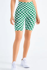 Karierte Bikershorts mit weiter Taille
