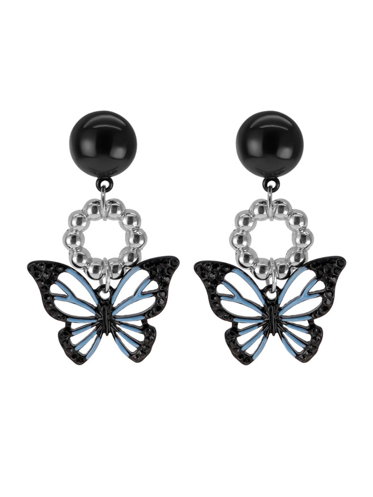 Boucles d'oreilles décoratives rétro papillon brillant