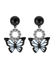 Boucles d'oreilles décoratives rétro papillon brillant