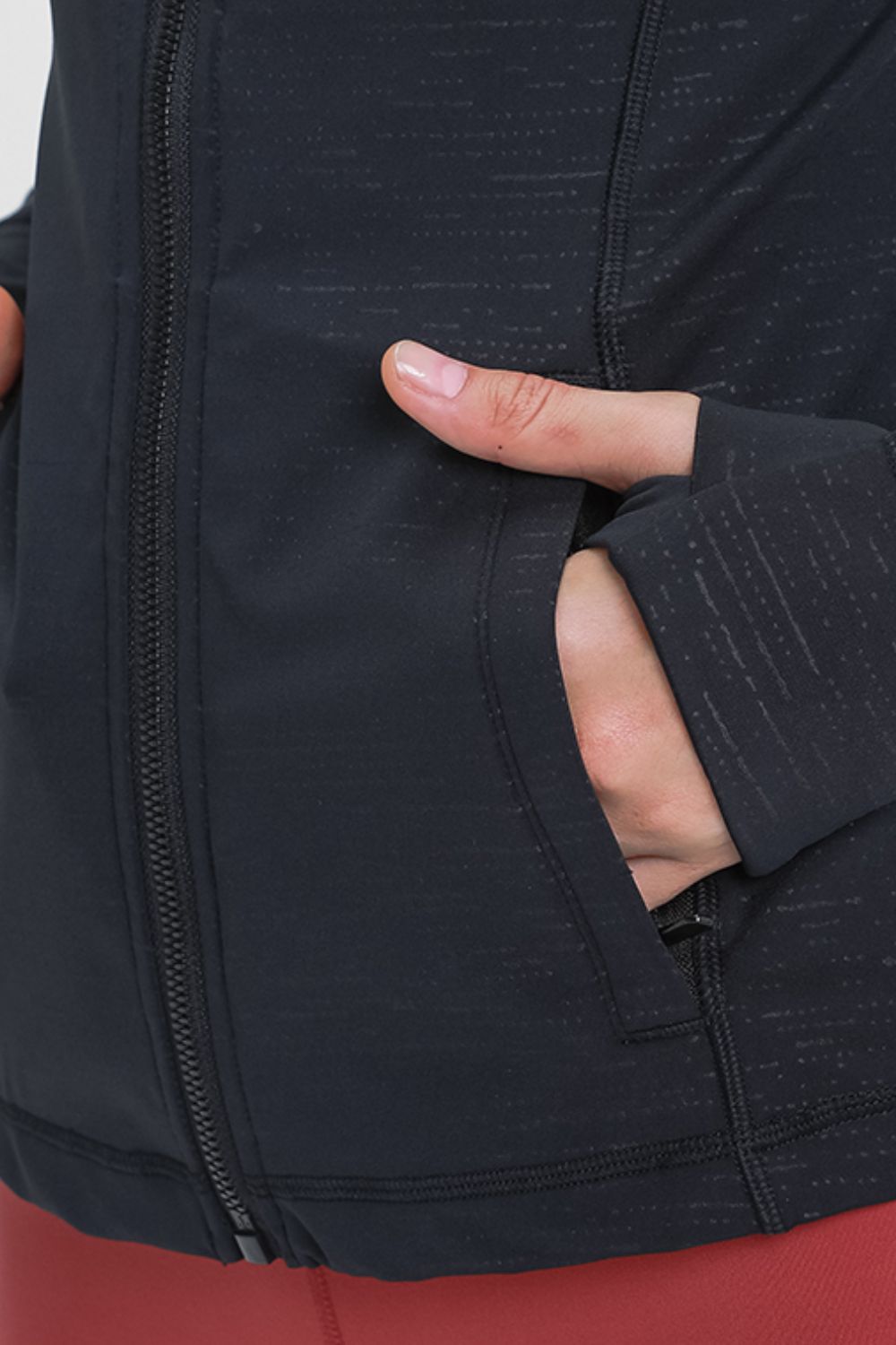 Veste de sport zippée avec cordon de serrage et poches