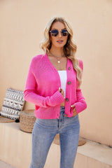 Strickjacke mit Raglanärmeln und Knopfleiste vorne