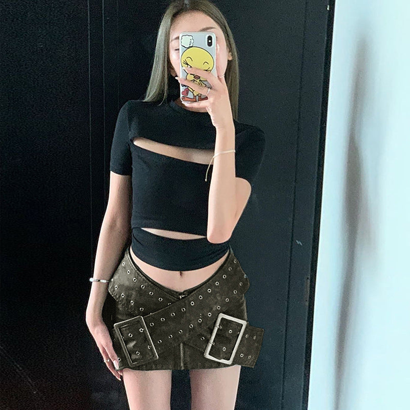 Fashionmonger Personality Street All Match High Waist Sheath Slim Fit Skirt