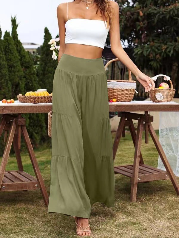 Casual Wide Leg Cotton Linen High Waist Loose Pants Pants