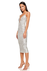 Camisole Gown Slim Hip Wrapped Mid Length Crisscross