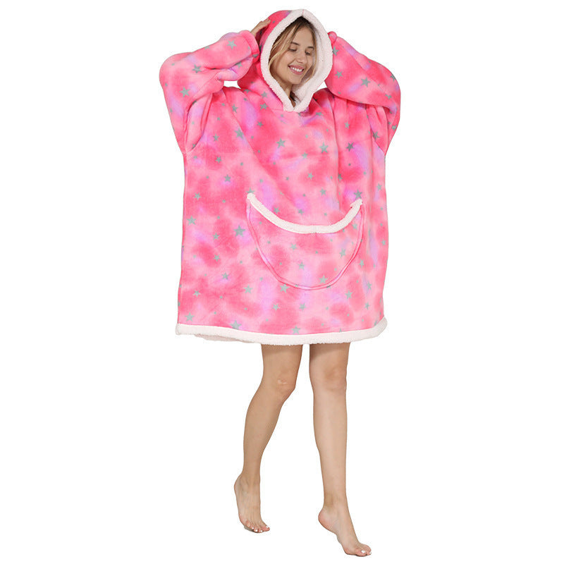 Pajamas Thickened Double-Layer Lazy Can Wear Lazy Blanket Super Soft Lazy Hooded Pajamas Double-Layer Lazy Sweater