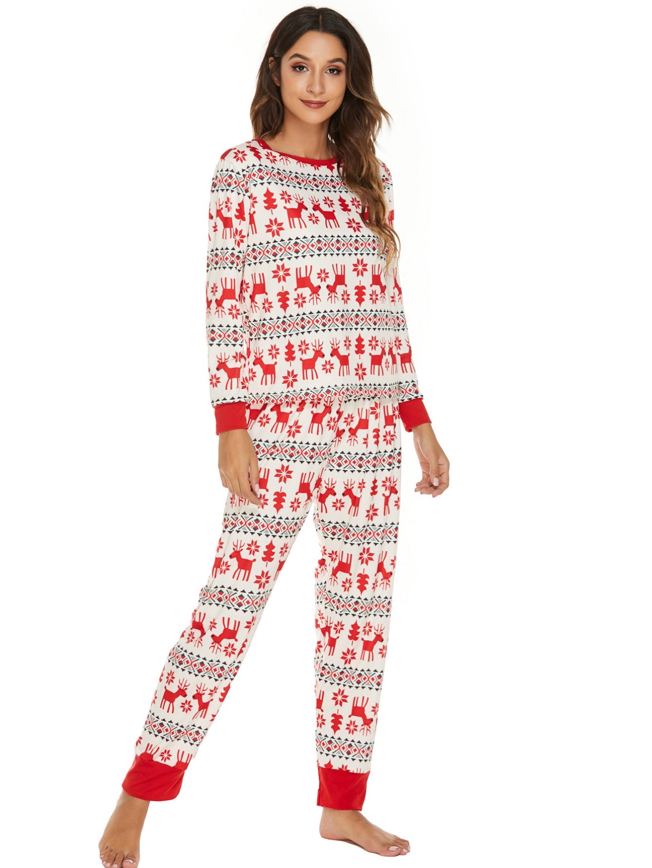 Homewear Suit Pajamas Can Christmas Elk Long Sleeve Trousers Suit Christmas