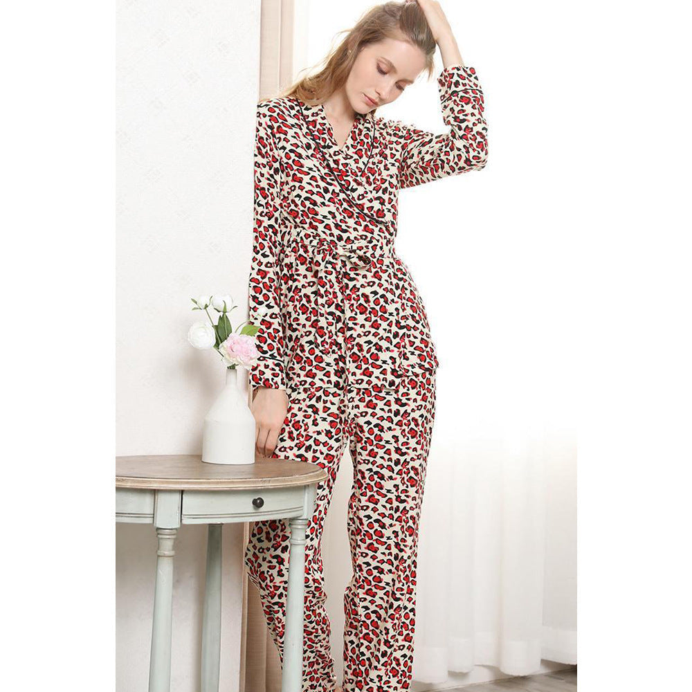 Pajamas Cardigan Long Sleeve Pants Homewear Suit Pajama