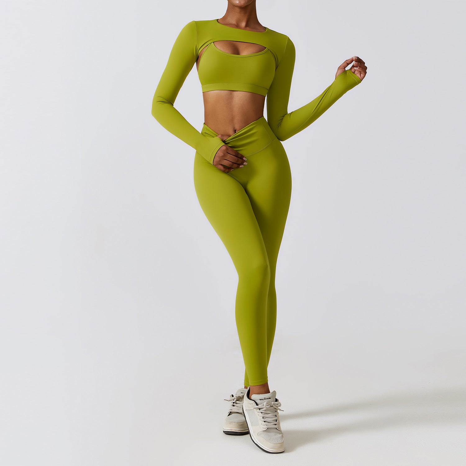 Skinny Yoga Nude Feel Quick Drying Sports Suit Thin Fitness Three Piece Set