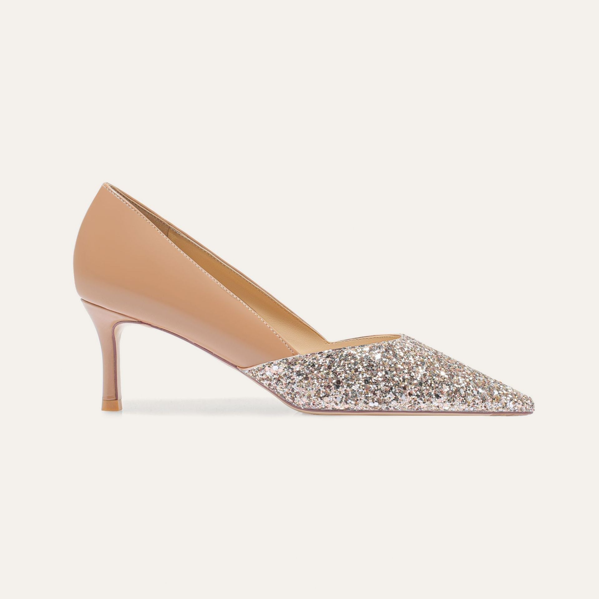 Women's Low-cut Pointed Sequined French Black Gold High