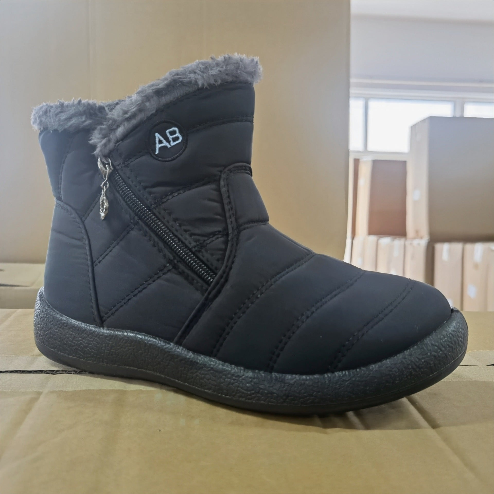 Taille femme hiver chaud fermeture éclair latérale coton léger