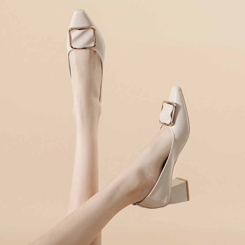 Damen Chunky Mid Square Toe Low