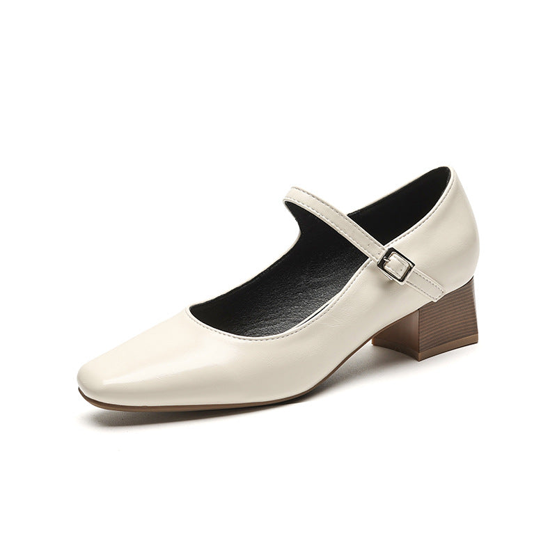 Women's Pointed High Spring Strap French Style Pumps Vintage Heels