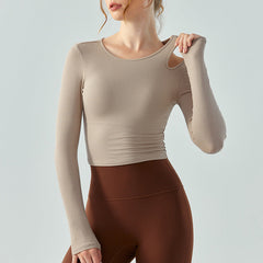 Yoga Long Sleeve with Chest Pad Wild Fitness Top Slim Slimming Sports Top