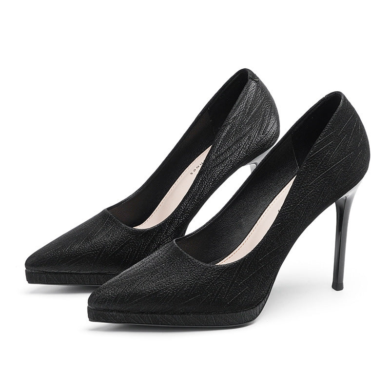 Escarpins à plateforme imperméables à bout pointu et talons aiguilles pour femmes