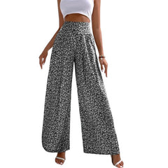 Floral Casual Hosen Hosen Lose Druck Taille Straffung