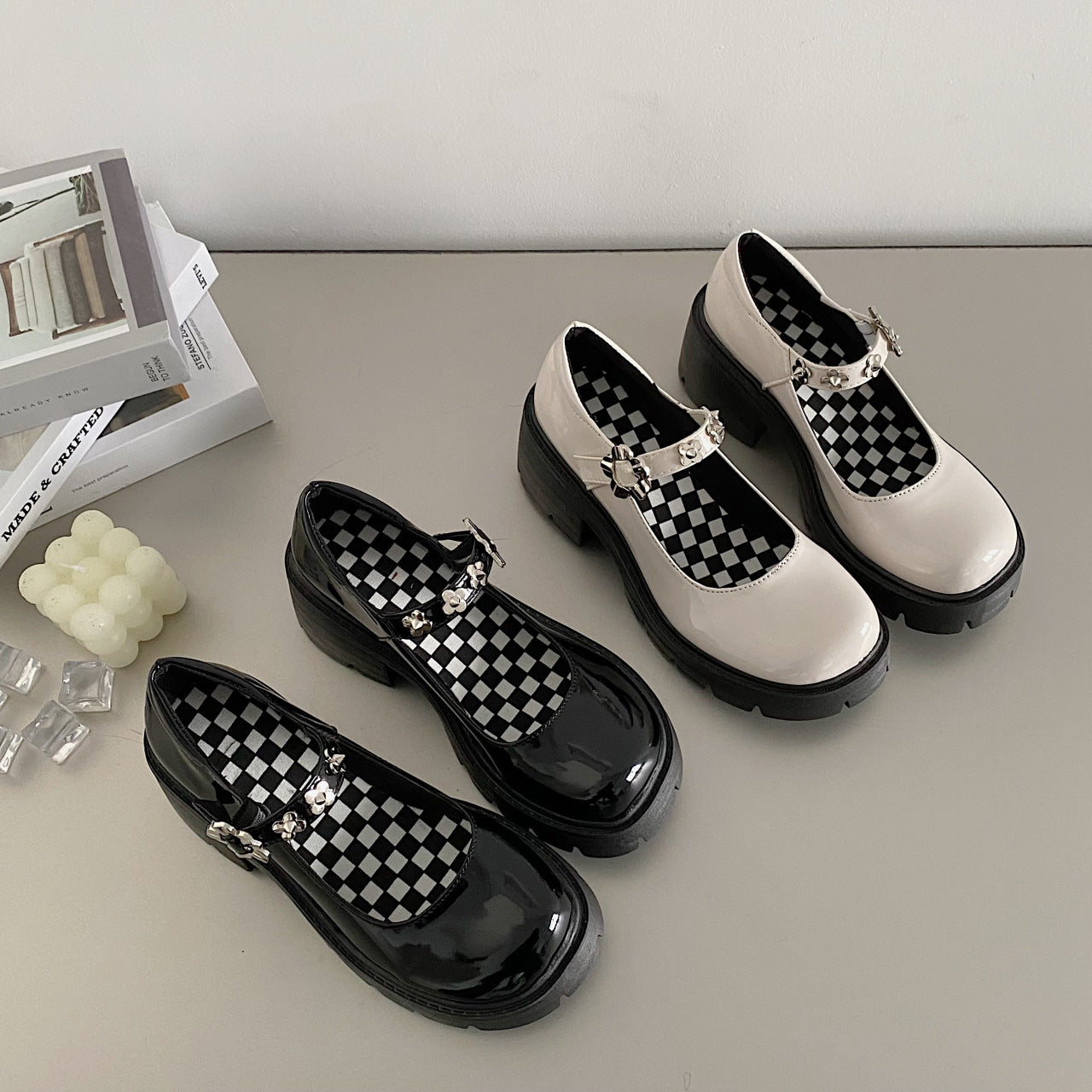 Women's Summer Pearl Platform Vintage Mary Jane