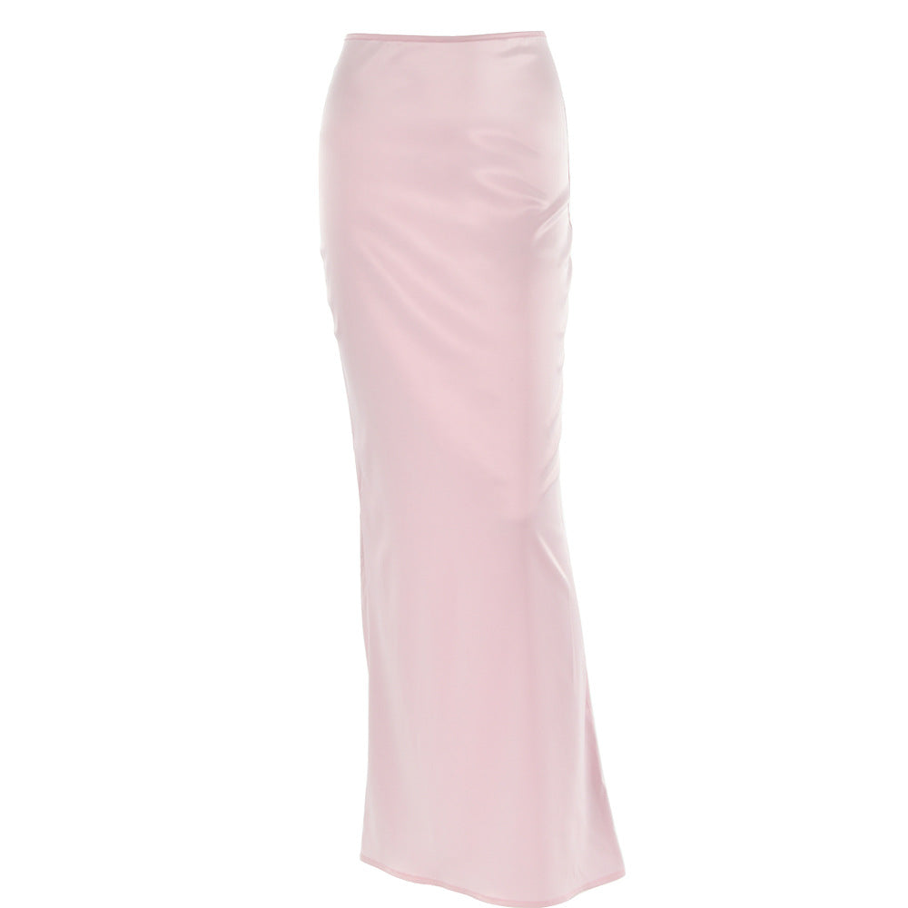 Maxi Dressable All Match Sheath Long Satin Skirt