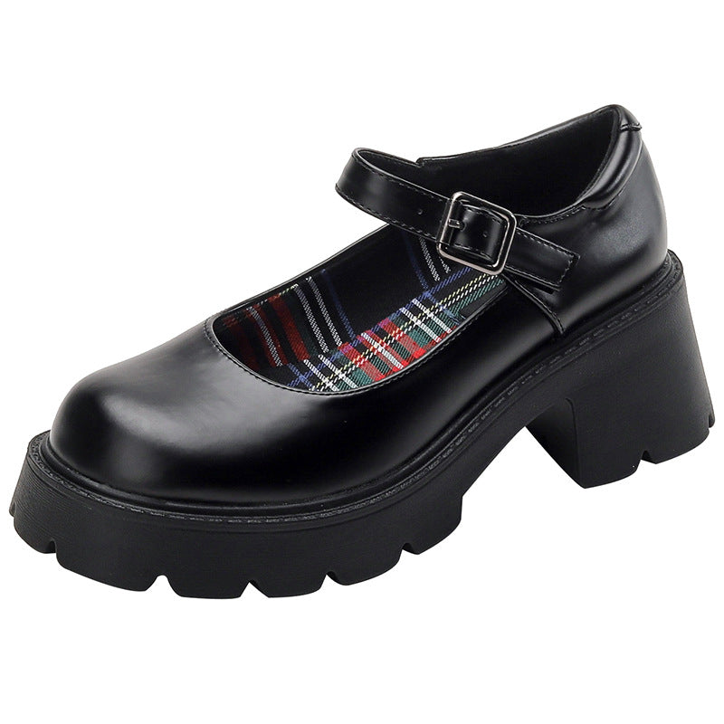 Mary Janes à plateforme authentiques pour femmes, style Preppy, petite