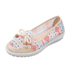 Women's Summer Hollowed Mesh Old Beijing Cloth
