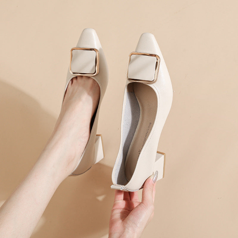 Damen Chunky Mid Square Toe Low
