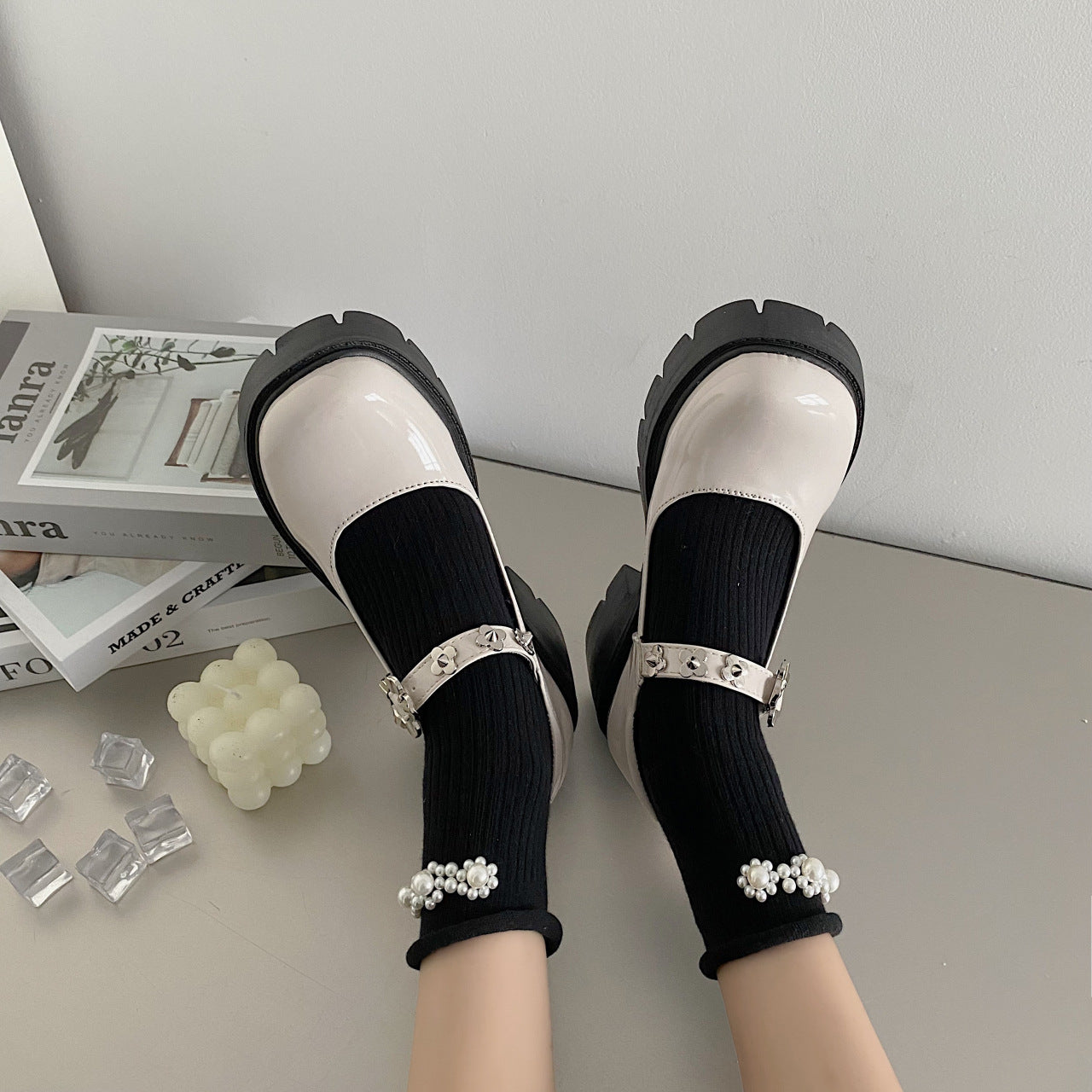 Women's Summer Pearl Platform Vintage Mary Jane