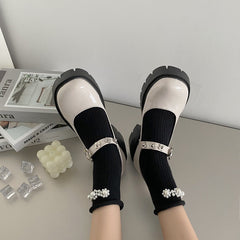 Women's Summer Pearl Platform Vintage Mary Jane