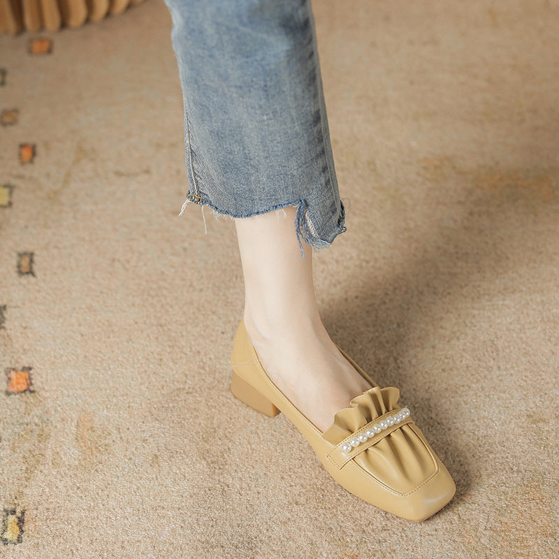 Frauen Herbst Sommer Perle Plissee Oma Weichen