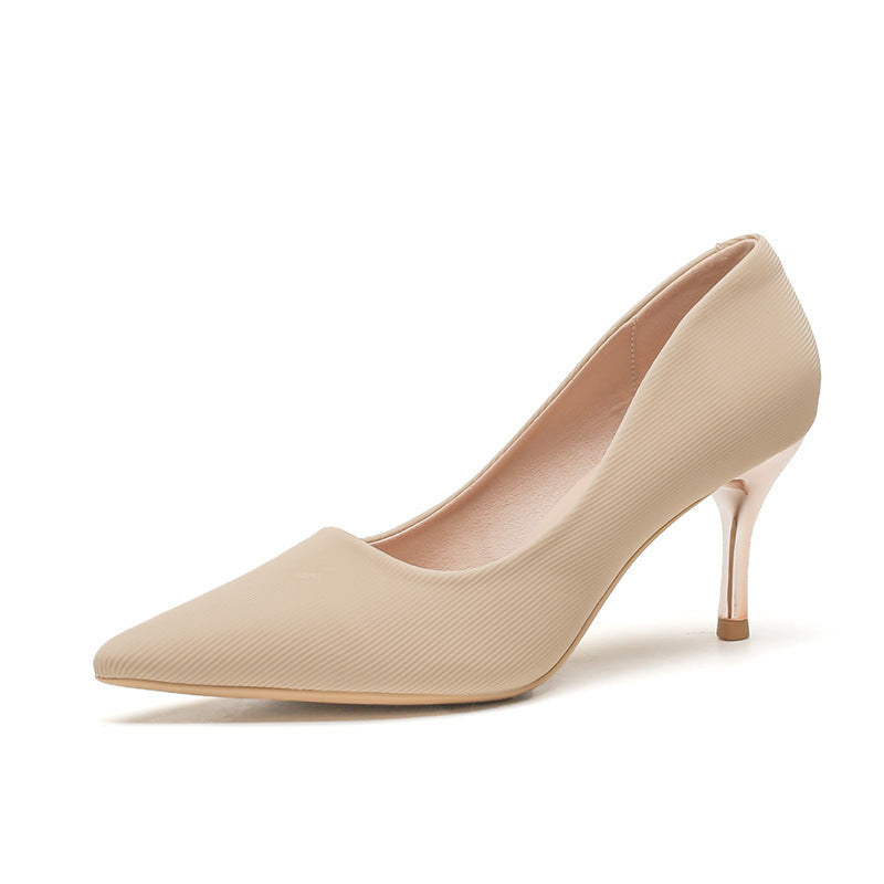 Women's Pointed High Retro Temperament Shallow Mouth