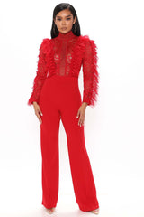 Lace Tassel Trousers See Through Jumpsuit