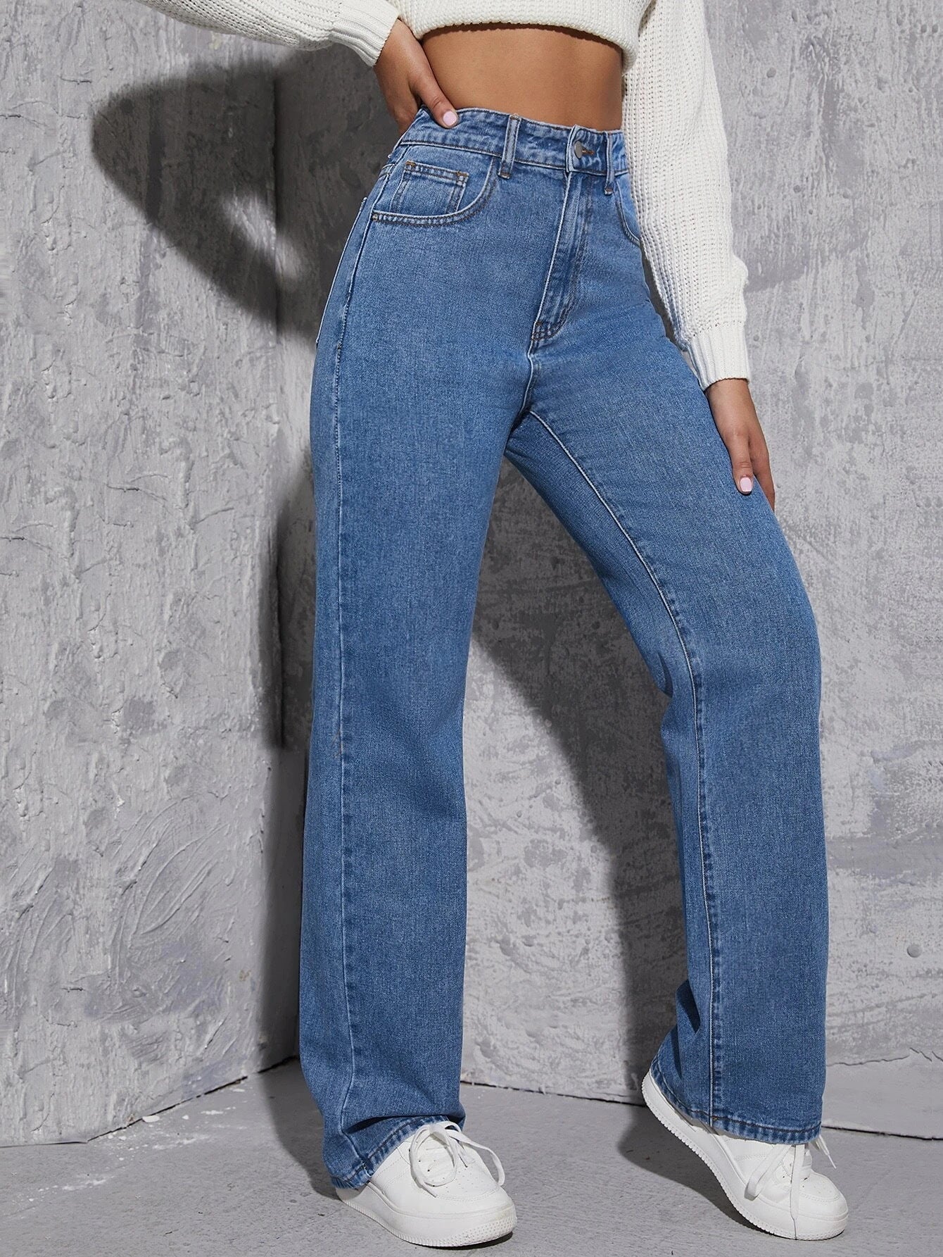 Wide Leg Jeans Straight Leg Pants